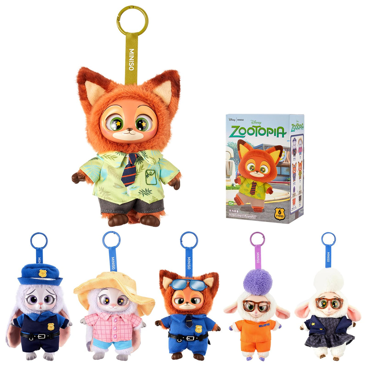 MINISO Disney Zootopia soft vinyl plush blind box close-up, ideal for desk display