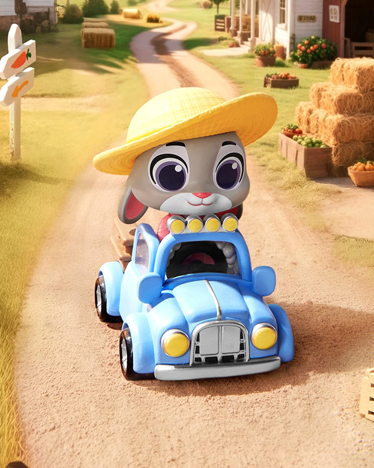 MINISO Disney Zootopia travel-series figure in themed vehicle for collection