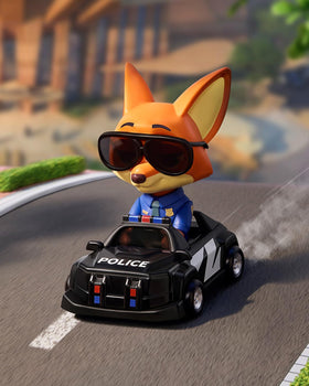 MINISO Disney Zootopia travel-series figure in themed vehicle for gift ideas
