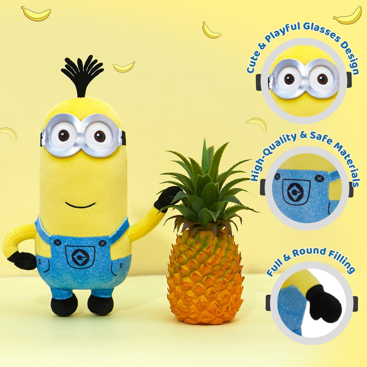 MINISO Kevin plush warm kawaii smile enhancing playtime and imagination.