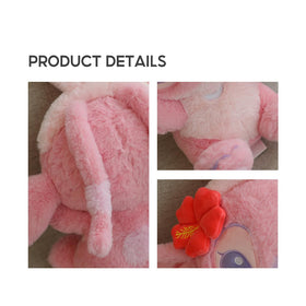 MINISO Lilo & Stitch Angel Bunny plush in cozy ambience, ideal desk buddy