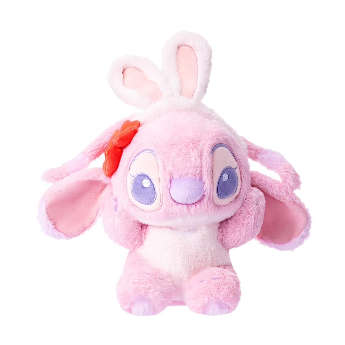 MINISO Lilo and Stitch Angel plush 11in, front view, cozy cuddle companion for kids and collectors.