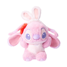MINISO Lilo and Stitch Angel plush 11in, front view, cozy cuddle companion for kids and collectors.