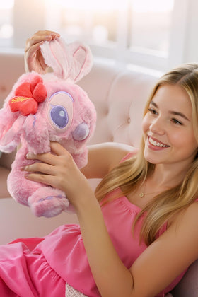 MINISO Lilo and Stitch Angel plush, bed-time-friendly, bright colors brighten any shelf.