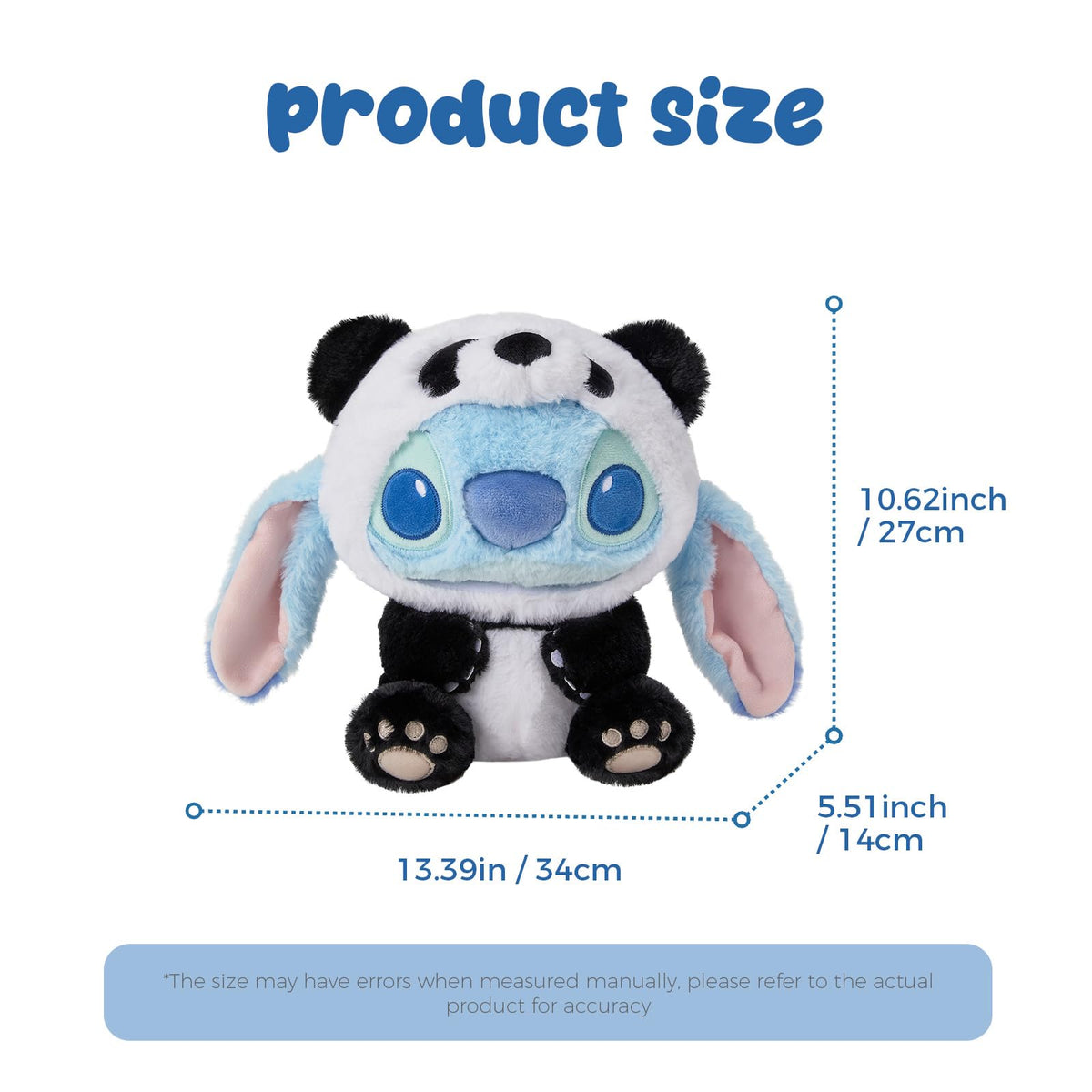 MINISO Stitch plush panda-costume detail adds playful charm
