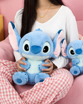 MINISO Stitch plush 16-inch desk companion, ideal for fans and stories.
