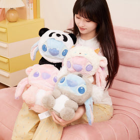 MINISO Stitch plush room-decor idea on a shelf