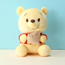 MINISO Winnie-the-Pooh plush decor adds charm to beds and shelves.