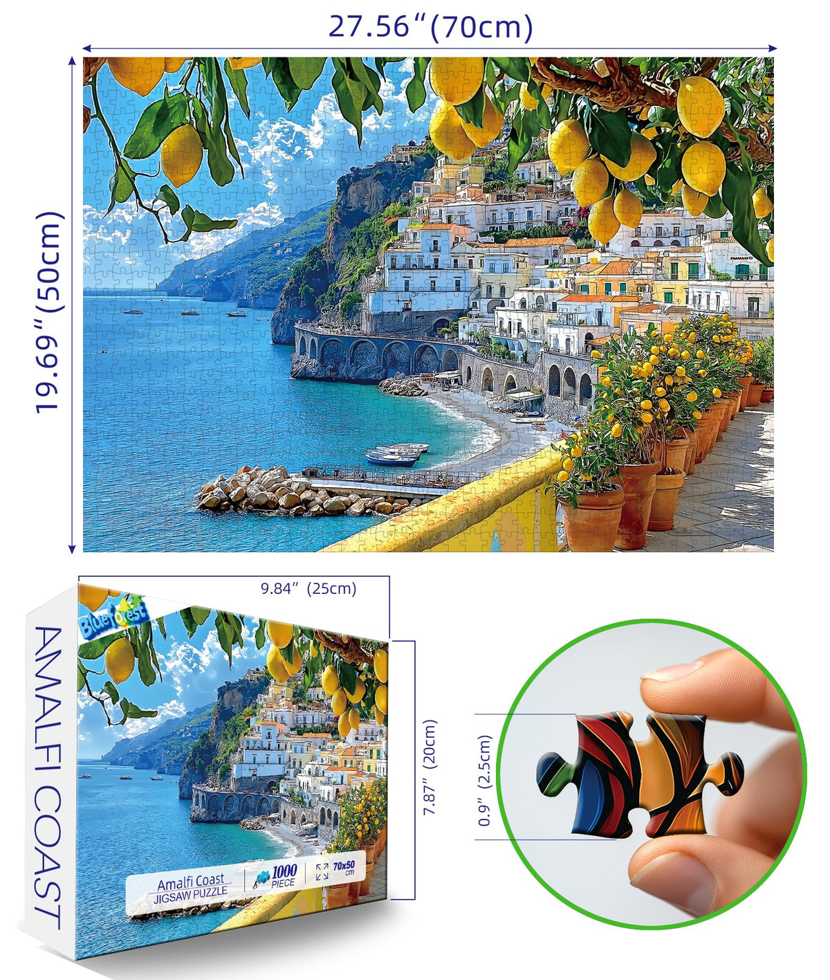 MINIWAN Amalfi Coast puzzle lemon groves invite sunny focus during solving.