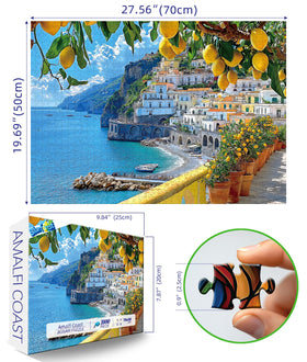 MINIWAN Amalfi Coast puzzle lemon groves invite sunny focus during solving.
