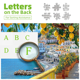 MINIWAN Amalfi Coast puzzle turquoise waters evoke calm, mindful play.