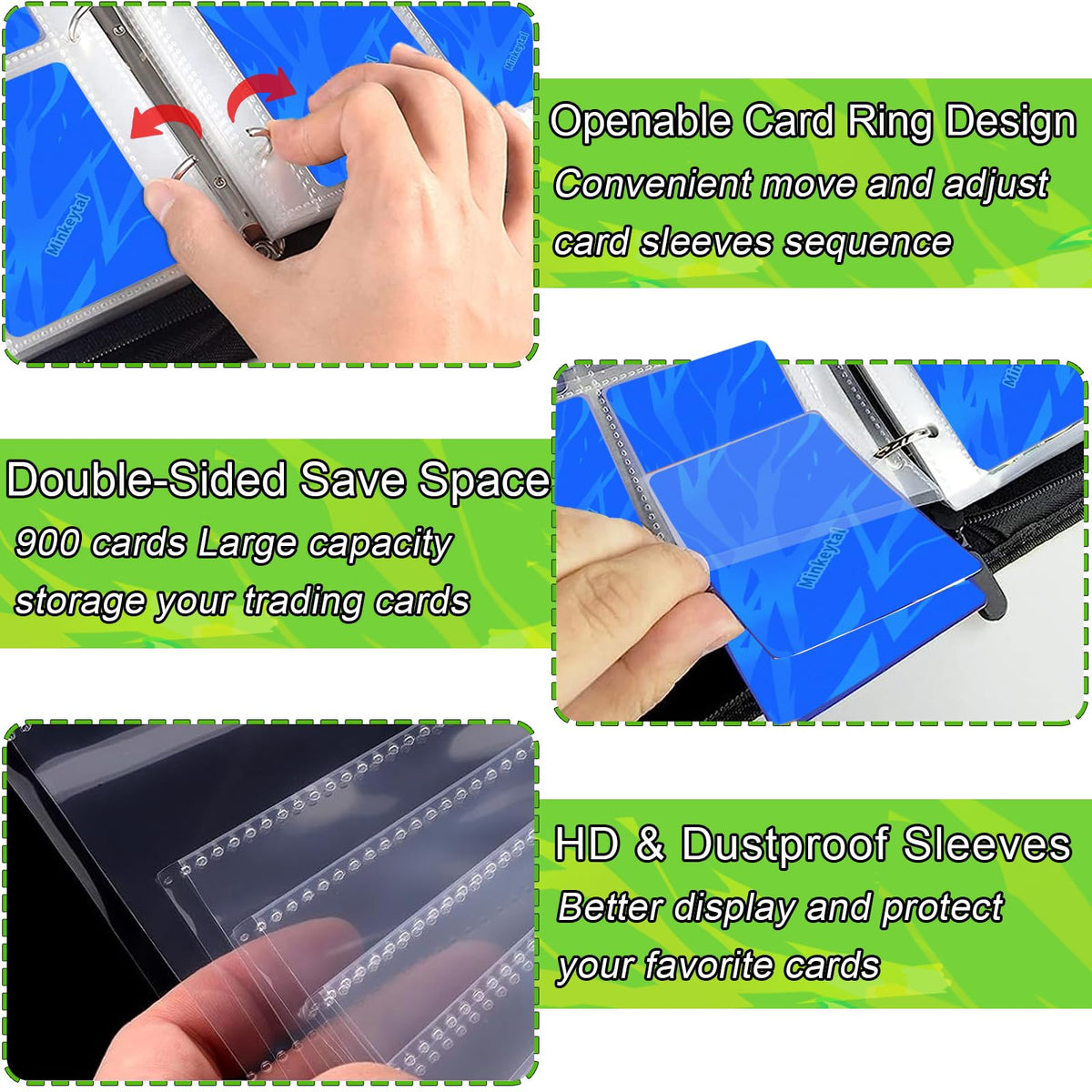 Minkeytal waterproof PU leather build guards cards from spills and wear.