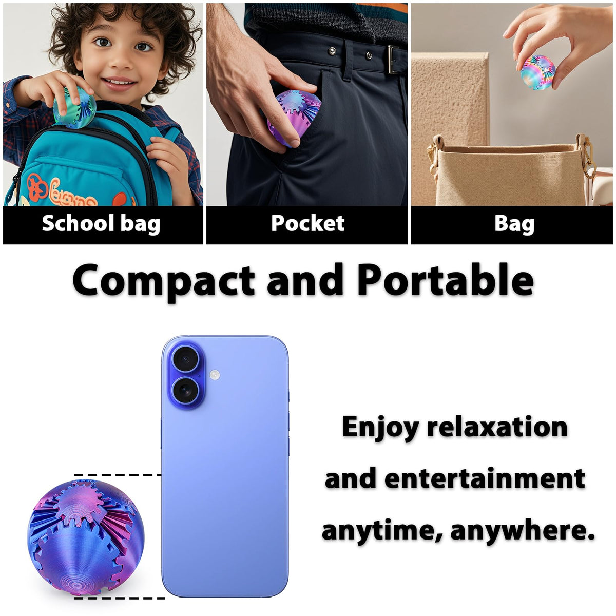 Minleway Gear Ball Desk Toy ideal for home, school, or office breaks
