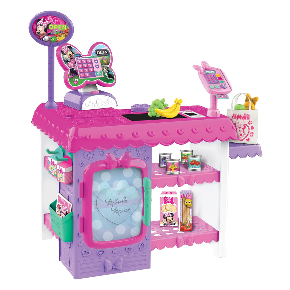 MINNIE Marvelous Market cash register with scanner for immersive pretend shopping.