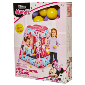 MINNIE ball pit with 20 balls included highlighting value and setup
