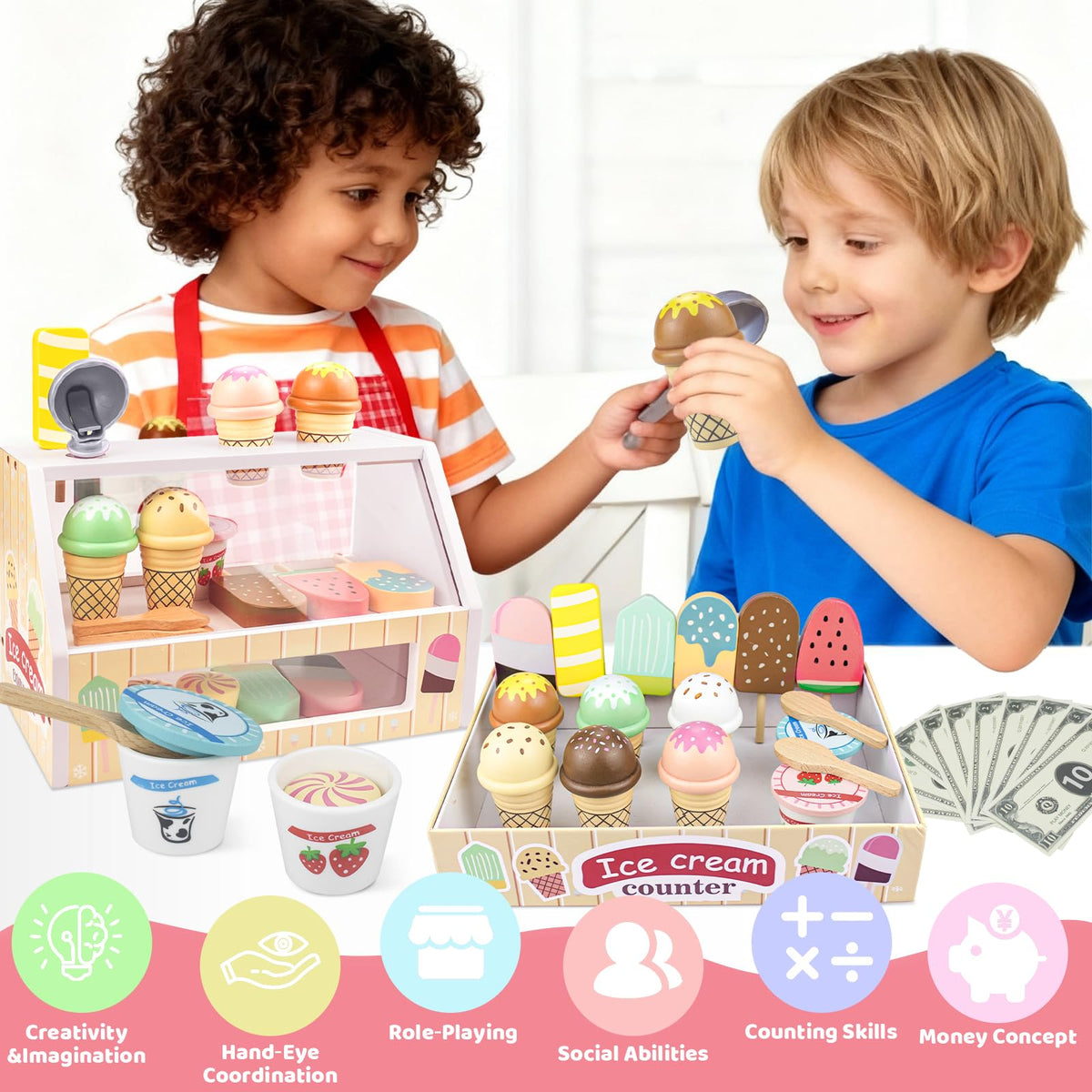 Minnot ice cream cups support serving play and menu practice