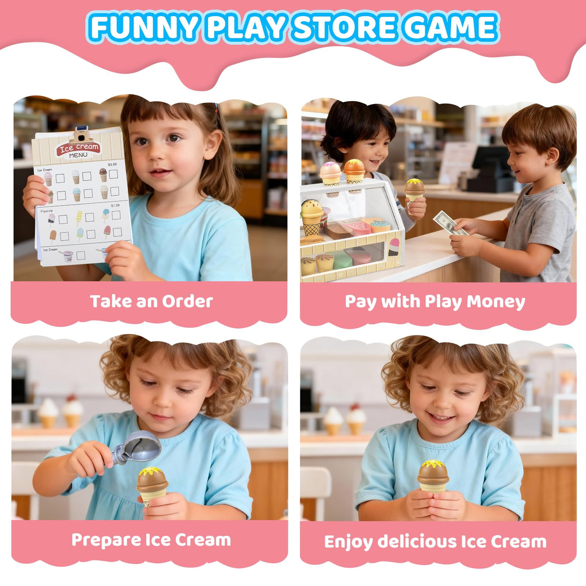 Minnot illustrated menu and banknotes encourage friendly transactions