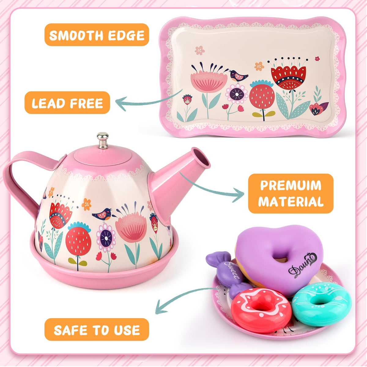 Minnot Tea Party Set plates for miniature, tidy pretend meals