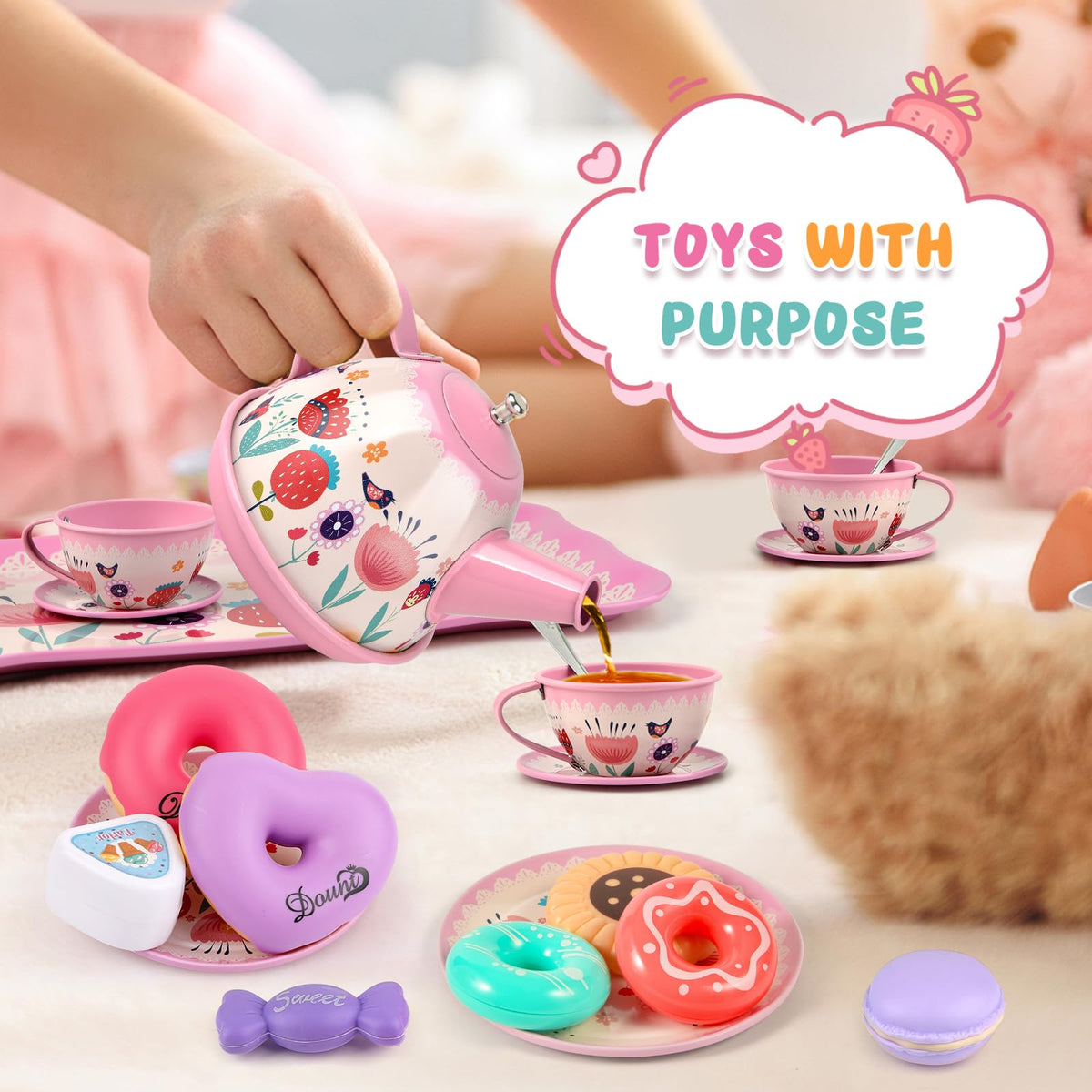Minnot Tea Party Set saucers complete the tiny table setting
