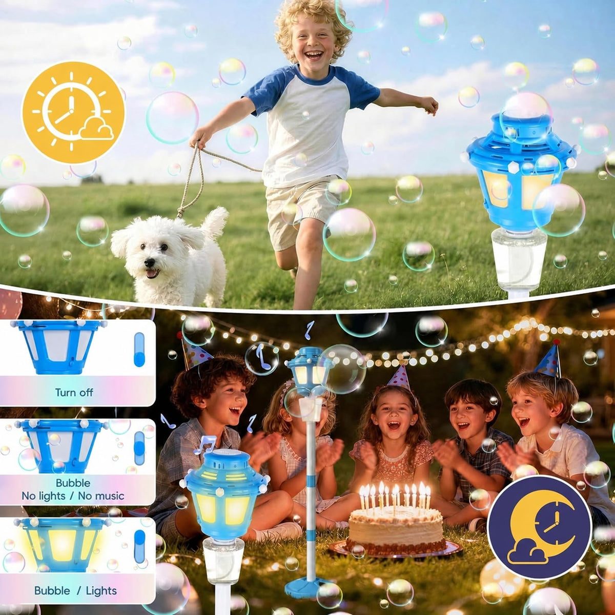 Minoskia battery-powered portable bubble blower for parks and beaches