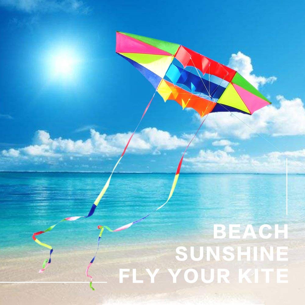 Mint's Colorful Life 3D rainbow box kite with vibrant visuals and stable flight.