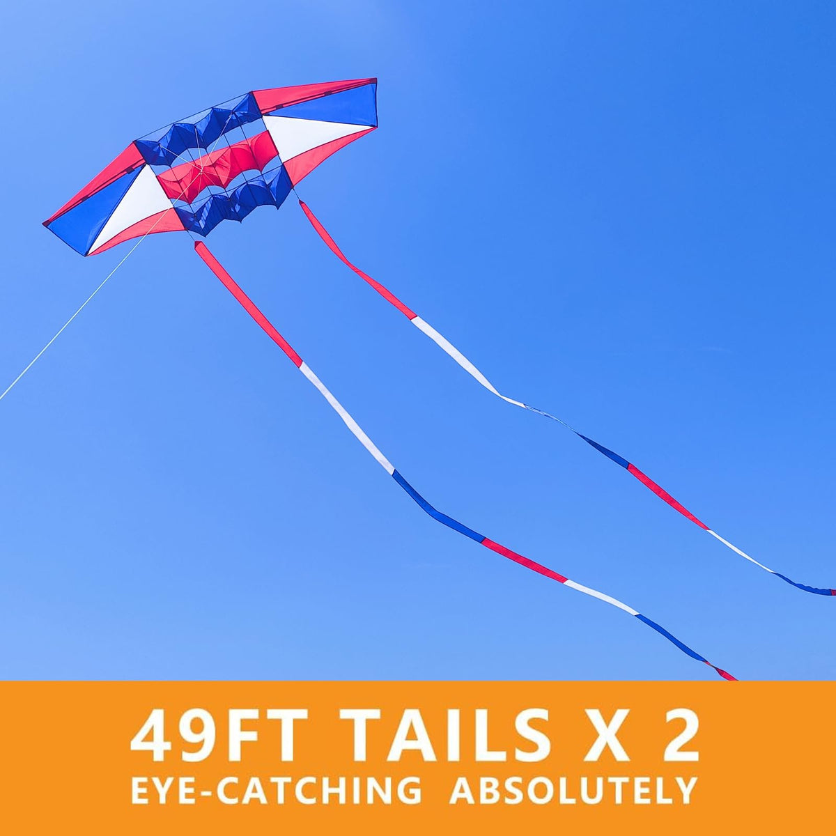 Mint's Colorful Life kite with 49ft tails increases visibility and movement on windy days