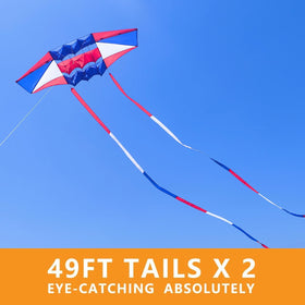 Mint's Colorful Life kite with 49ft tails increases visibility and movement on windy days