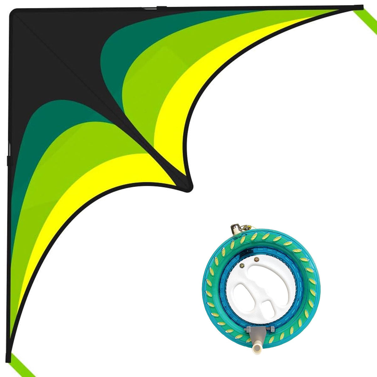 Mint's Colorful Life 60-inch delta kite with reel winder ready for easy setup