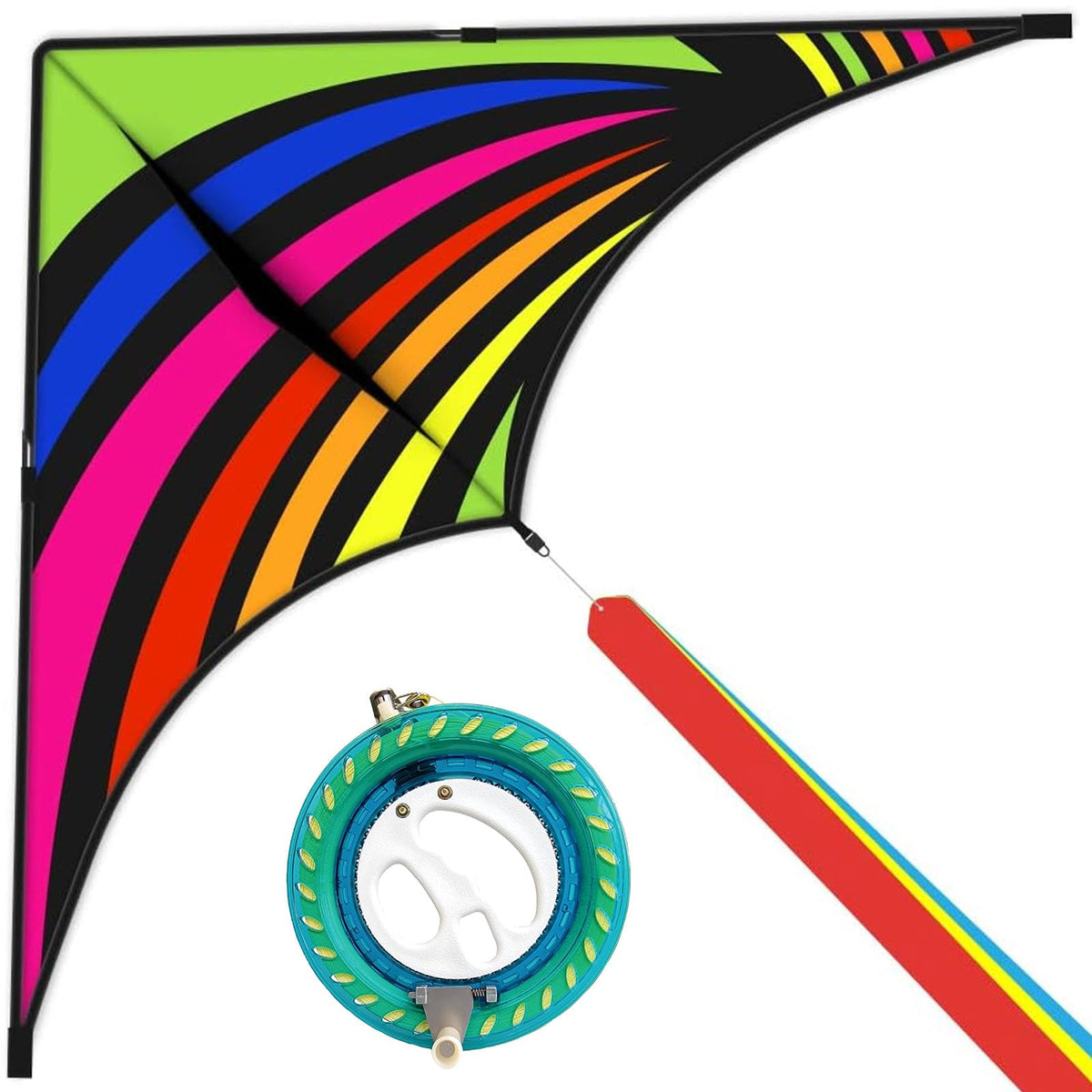 Mint's Colorful Life 60-inch Delta Kite in the sky, easy launch for beginners.