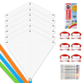 Mint's Colorful Life six-pack DIY kites front view ready for decoration.