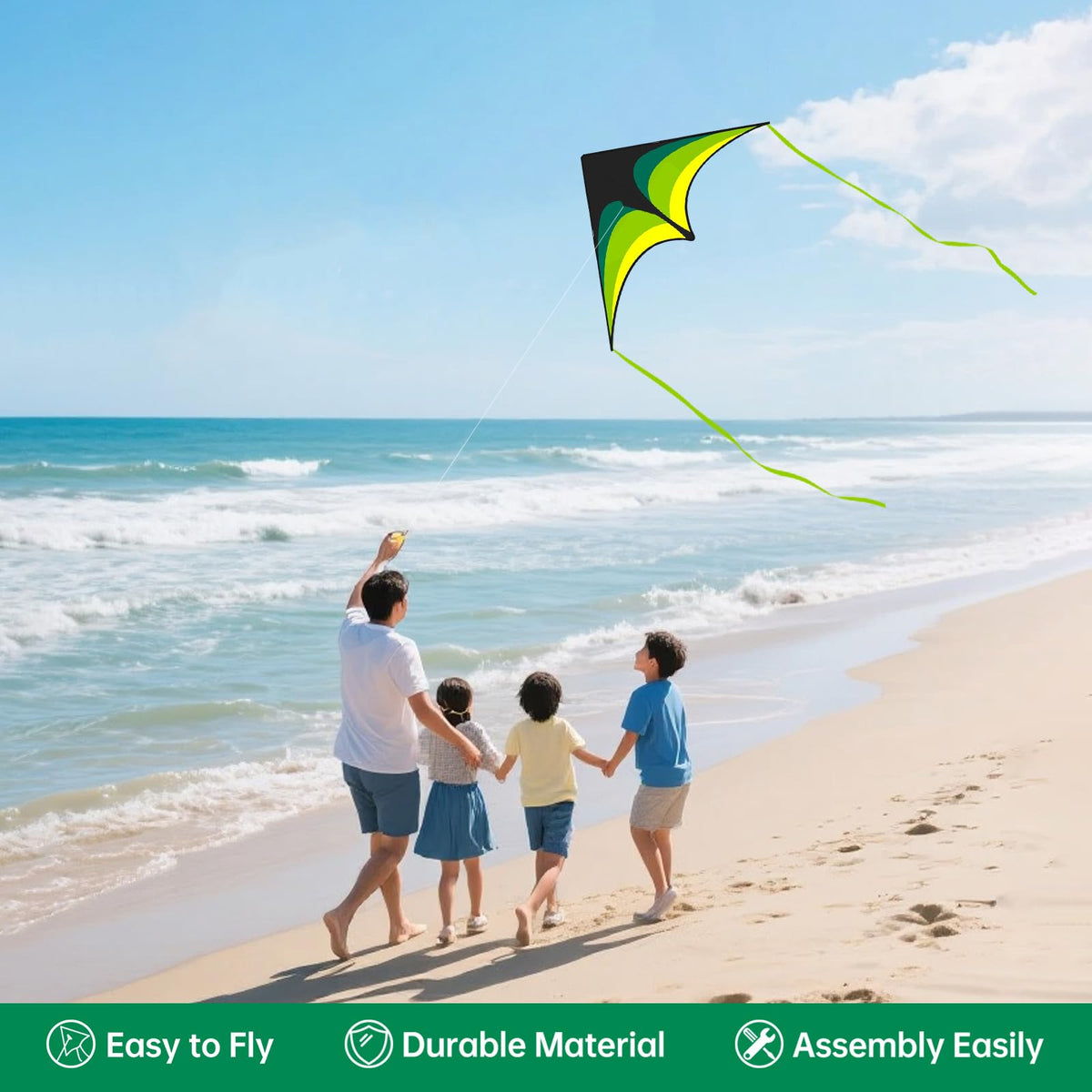 Mint's Colorful Life delta kite in blue rises confidently for easy outdoor fun