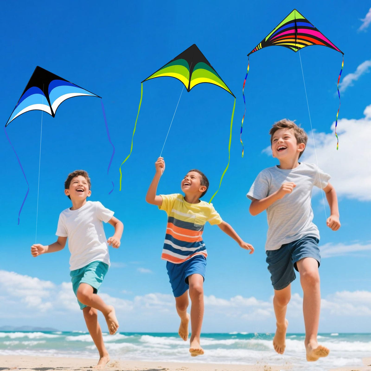 Mint's Colorful Life delta kite green side angle, beginner-friendly setup helps kids learn.