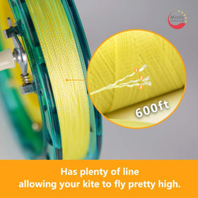 Mint's Colorful Life winder side view highlighting smooth-spinning spool for effortless setup.