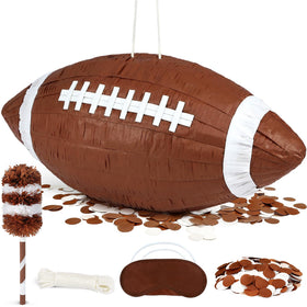 Mionyl football pinata intact for game day party fun.