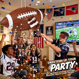Mionyl football pinata used by kids for interactive play.