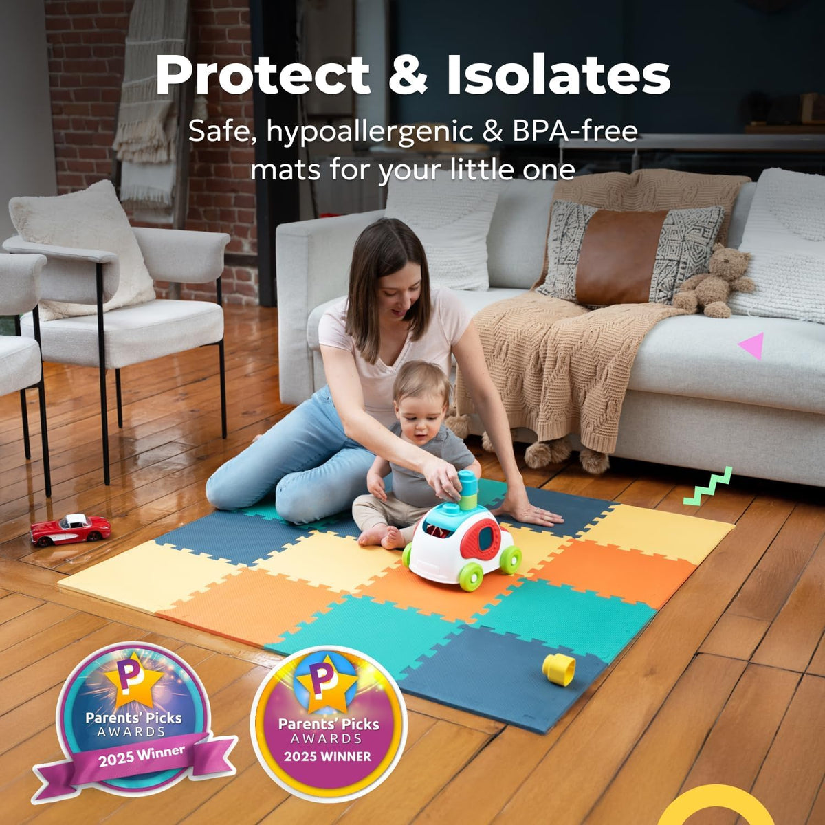 MioTetto 0.4 inch EVA foam offers soft support during tummy time