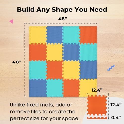 MioTetto tiles set compatible with 50x50 playpens for flexible layouts