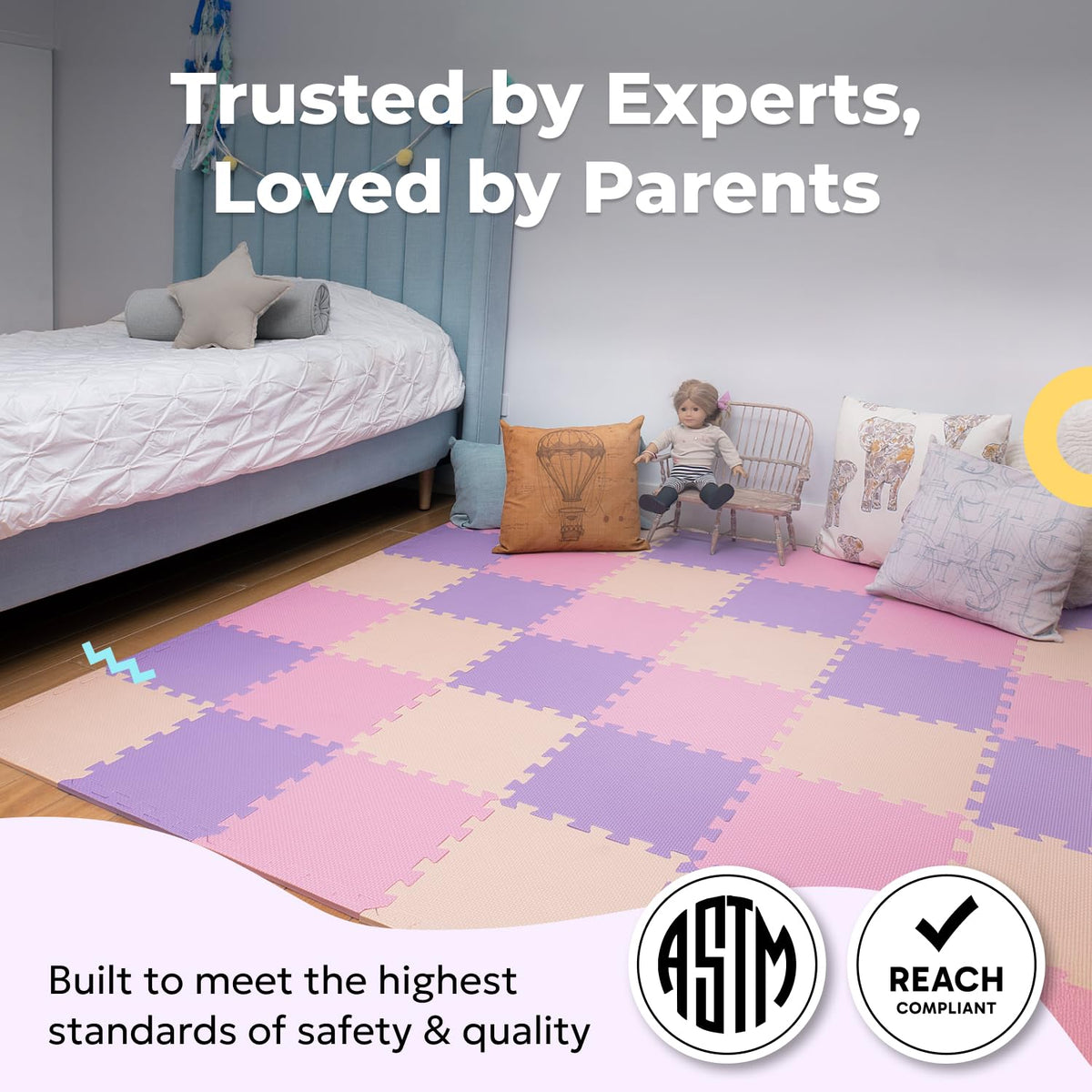 MioTetto 74x74 playpen-compatible mat for flexible layouts