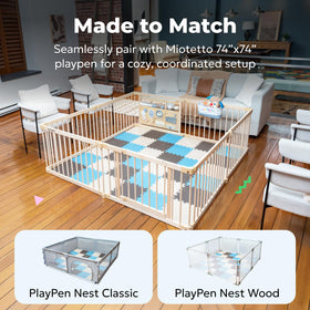 MioTetto 74x74 playpen mat fit for expanding play areas.