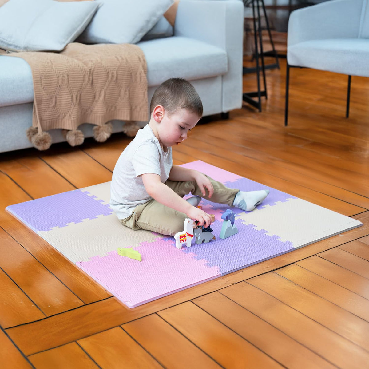 MioTetto Baby Play Mat with interlocking foam tiles for a safe, customizable play area.