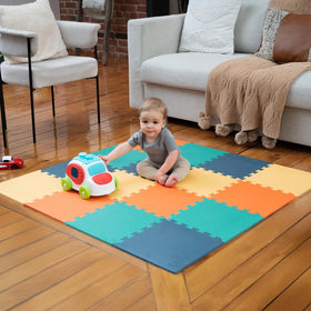 MioTetto baby play mat interlocking tiles for a safe, cushioned crawling surface