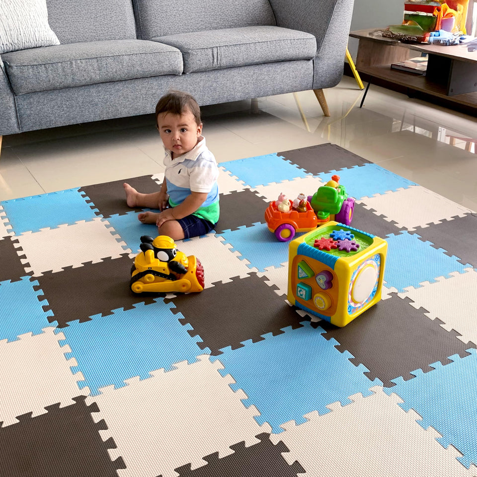 MioTetto Baby Play Mat interlocking tiles form a safe crawling space.
