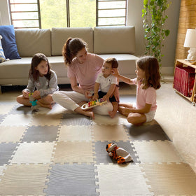 MioTetto interlocking baby play mat tiles for safe crawling.