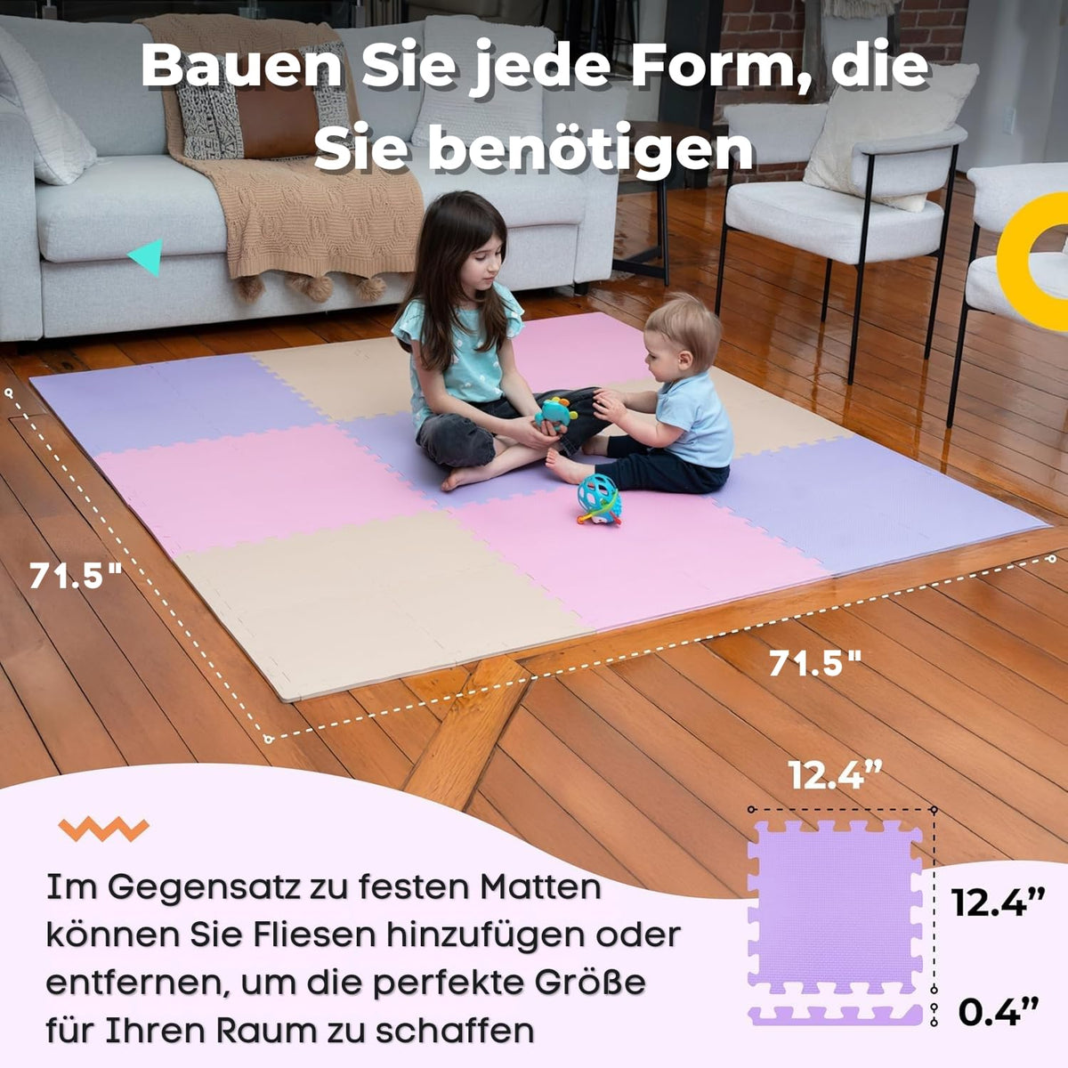 MioTetto foam floor tiles with anti-slip grip for crawlers