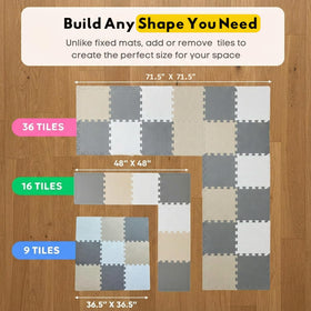 MioTetto interlocking foam tiles forming a secure, customizable play space