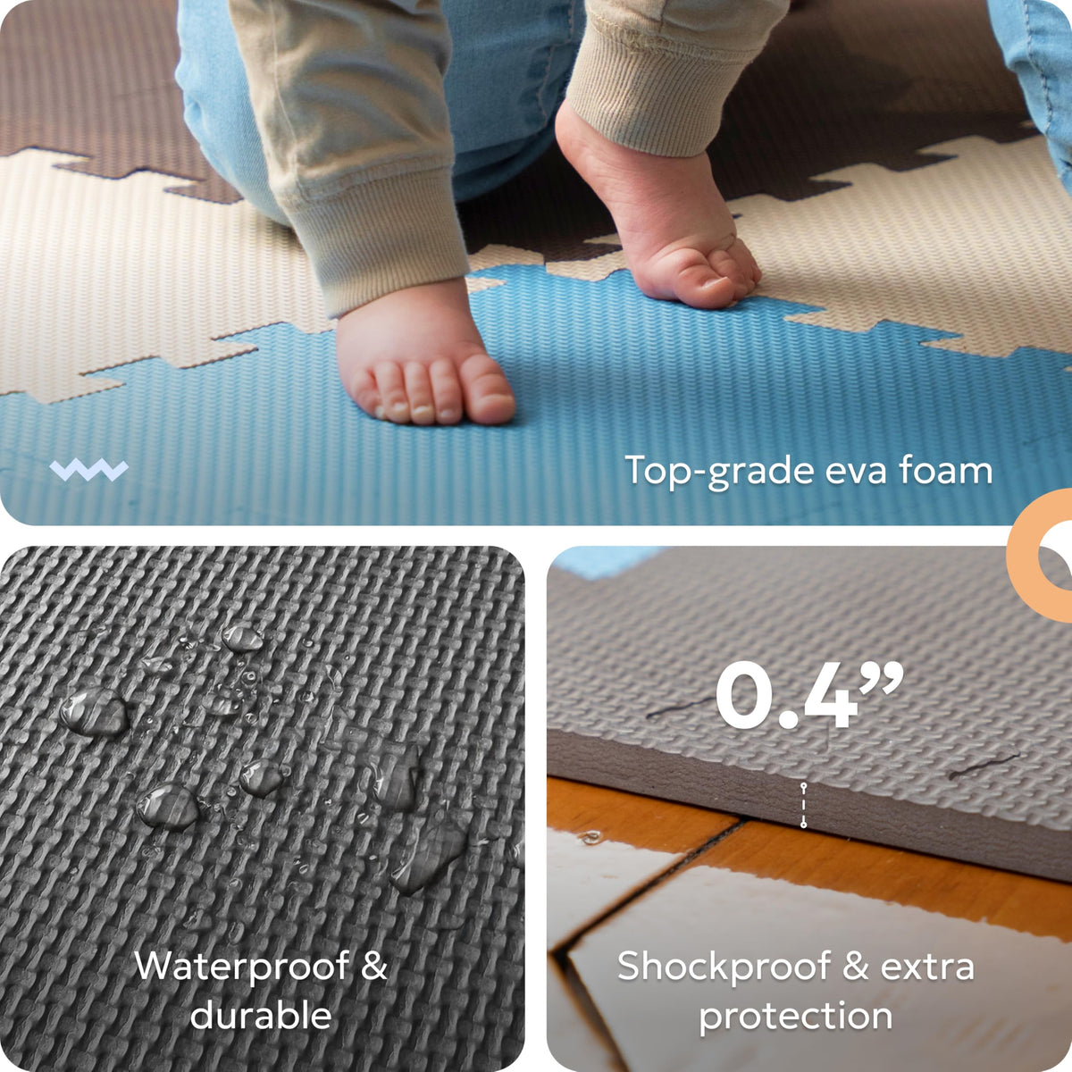 MioTetto non-toxic EVA foam ensures a safe play surface.