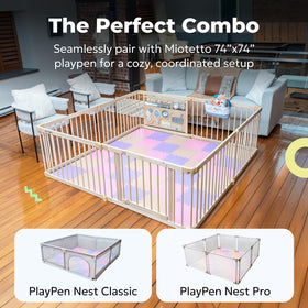 MioTetto puzzle play mat creates a dedicated crawling area