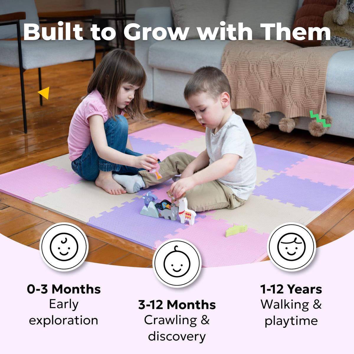MioTetto soft foam tiles at 0.4 inches cushion little time on floor