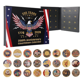 Mipintura USA 250th coin front with eagle and stars, ideal for patriotic display.
