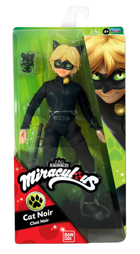 Miraculous Cat Noir action doll in 11-inch scale, ready for heroic play and dynamic poses.